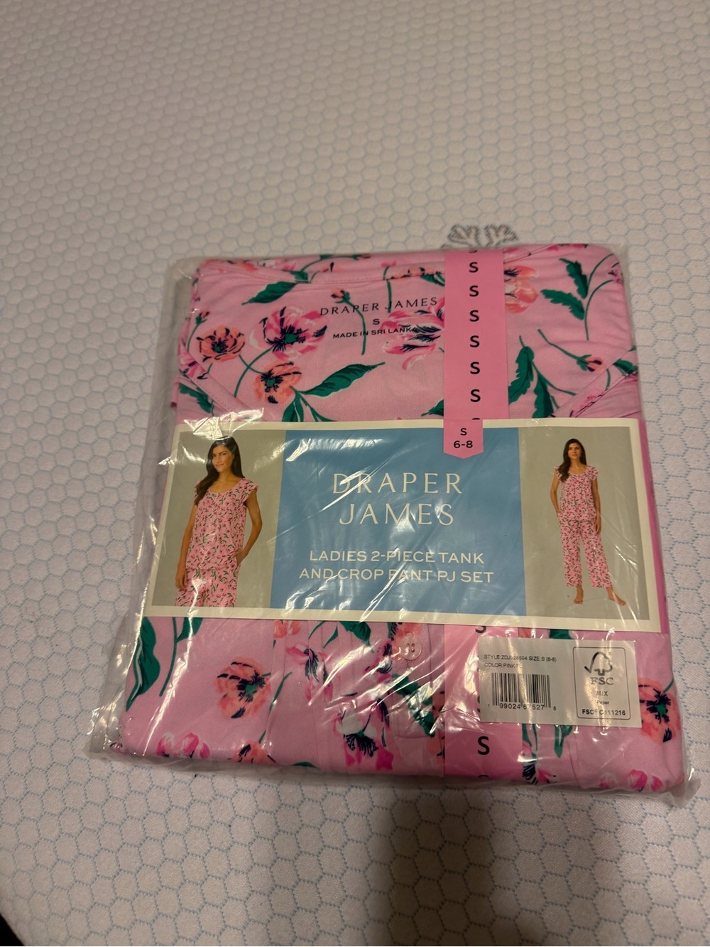 Draper James Pink Floral Two-Piece Tank & Crop Pajama Set